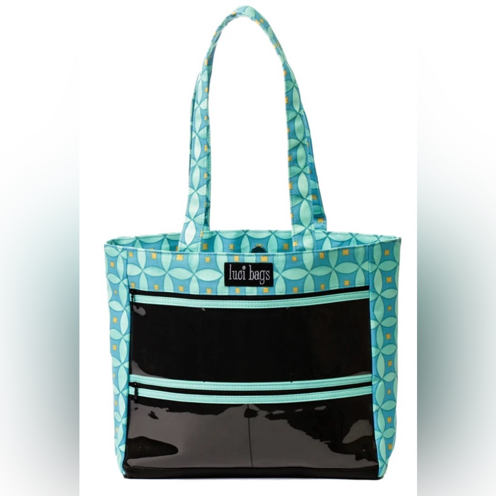 NWOT Luci Bags Blue and Black Tote Bag